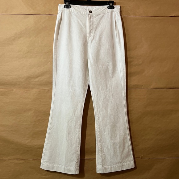 Julia AmoryBell Pant Canvas Flare Pants Cotton Kick Flare White Size M